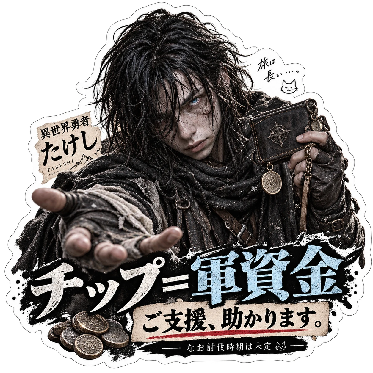 軍資金支援ステッカー